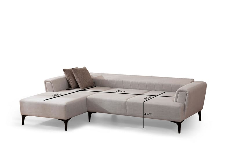 Lilesville Sovesofa med divan - Beige - Sovesofaer - Hjørnesovesofa