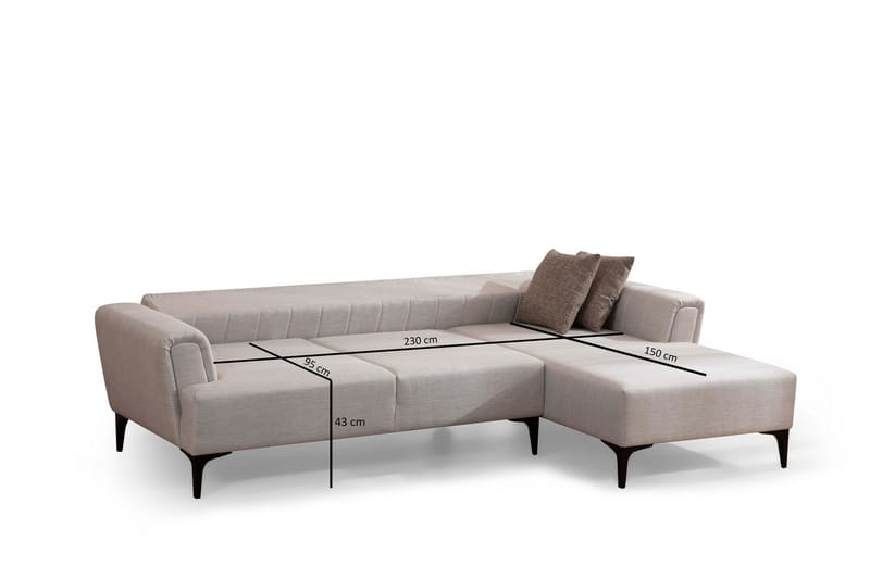 Lilesville Sovesofa med divan - Beige - Møbler - Sofaer - Sovesofaer