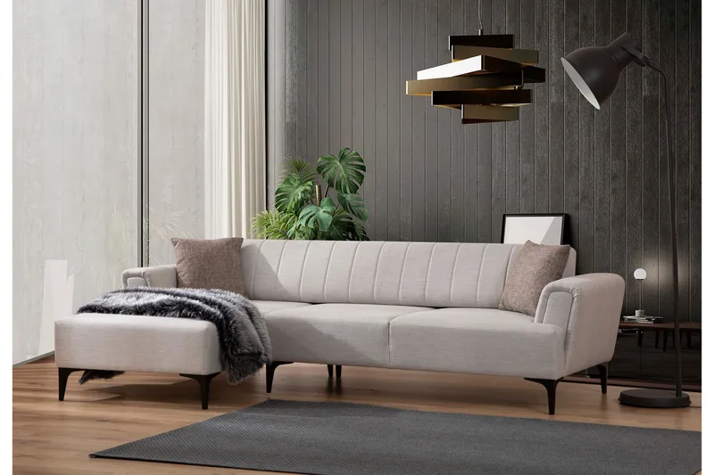 Lilesville Sovesofa med divan - Beige - Møbler - Sofaer - Sovesofaer