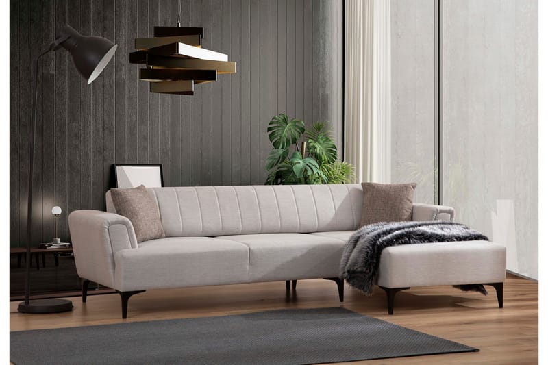 Lilesville Sovesofa med divan - Beige - Møbler - Sofaer - Sovesofaer