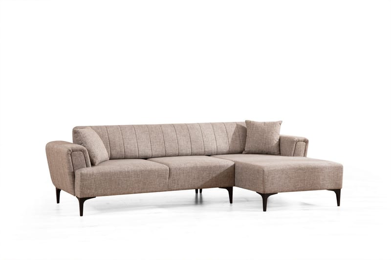 Lilesville Sovesofa med divan - Lysebrun - Møbler - Sofaer - Sovesofaer