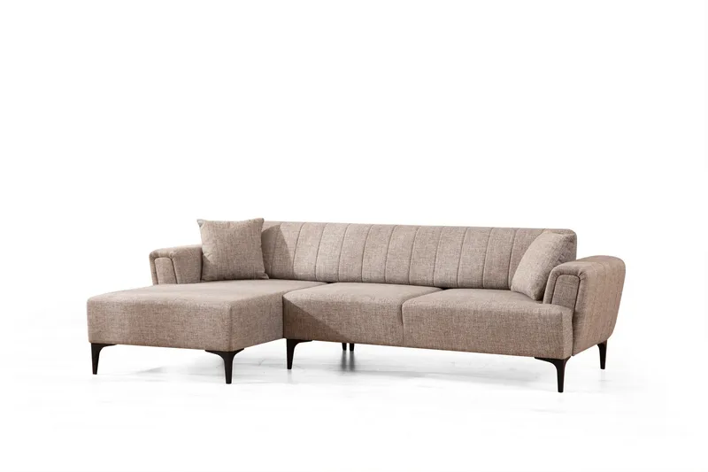 Lilesville Sovesofa med divan - Lysebrun - Møbler - Sofaer - Sovesofaer
