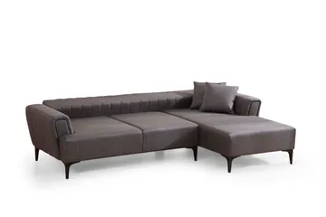 Lilesville Sovesofa med divan - Mørkegrå - Møbler - Sofaer - Sovesofaer