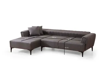 Lilesville Sovesofa med divan - Mørkegrå - Møbler - Sofaer - Sovesofaer