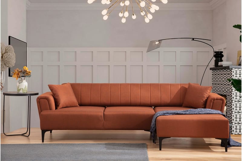 Lilesville Sovesofa med divan - Rød - Møbler - Sofaer - Sovesofaer