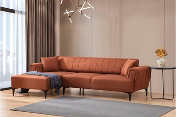 Lilesville Sovesofa med divan - Rød - Møbler - Sofaer - Sovesofaer