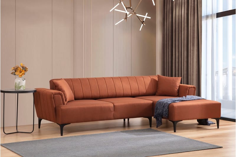 Lilesville Sovesofa med divan - Rød - Møbler - Sofaer - Sovesofaer