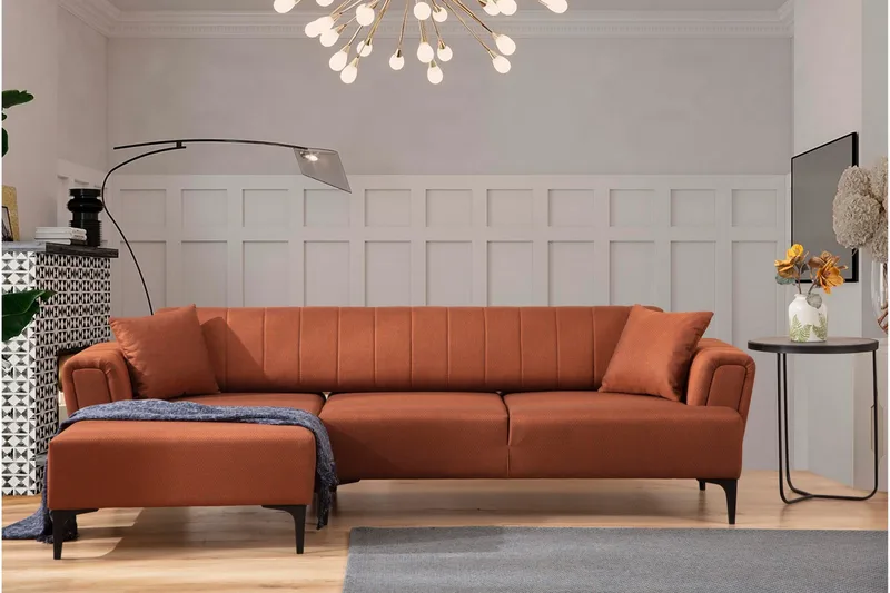 Lilesville Sovesofa med divan - Rød - Møbler - Sofaer - Sovesofaer
