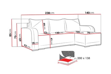 Liliana Divansovesofa - Grå - Møbler - Sofaer - Sovesofaer