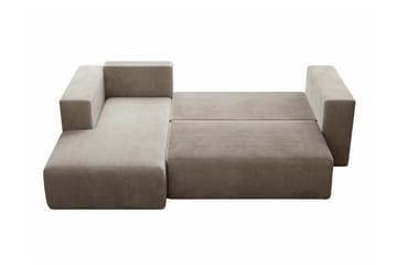 Listowel 3-seter Høyre Hjørnesovesofa 121x205 cm med Oppbevaring i Kordfløyel - Beige - Møbler - Sofaer - Sovesofaer