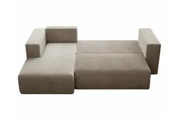 Listowel 3-seter Høyre Hjørnesovesofa 121x205 cm med Oppbevaring i Kordfløyel - Blå - Møbler - Sofaer - Sovesofaer