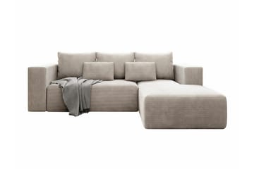 Listowel 3-seter Høyrevendt Hjørnesovesofa med Divan og Sjeselong i Stoff - Beige - Møbler - Sofaer - Sovesofaer
