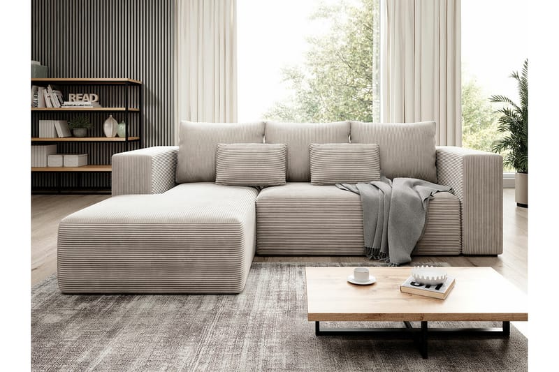 Listowel 3-seters Hjørnesovesofa - Beige - Møbler - Sofaer - Sovesofaer