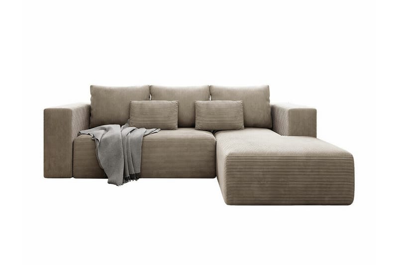 Listowel 3-seters Hjørnesovesofa - Beige/Lys Beige - Møbler - Sofaer - Sovesofaer