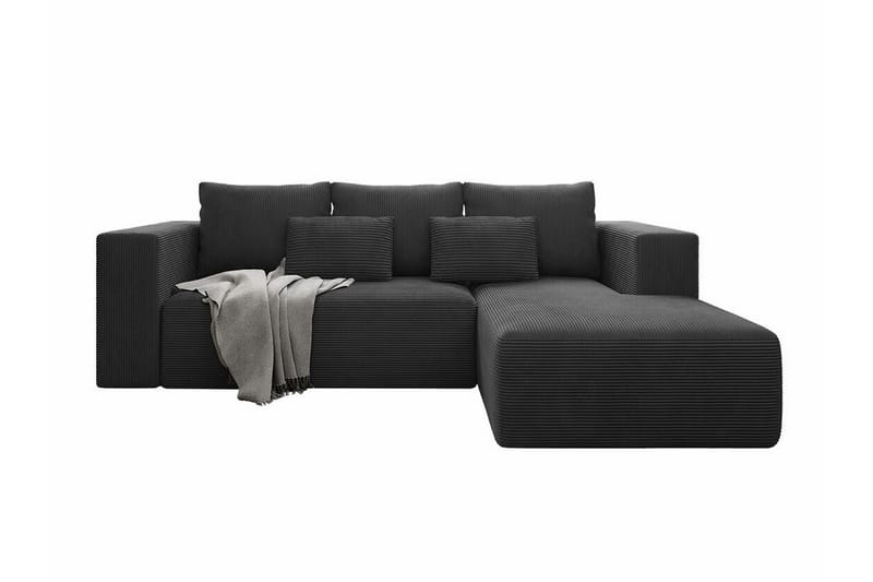 Listowel 3-seters Hjørnesovesofa - Svart - Møbler - Sofaer - Sovesofaer