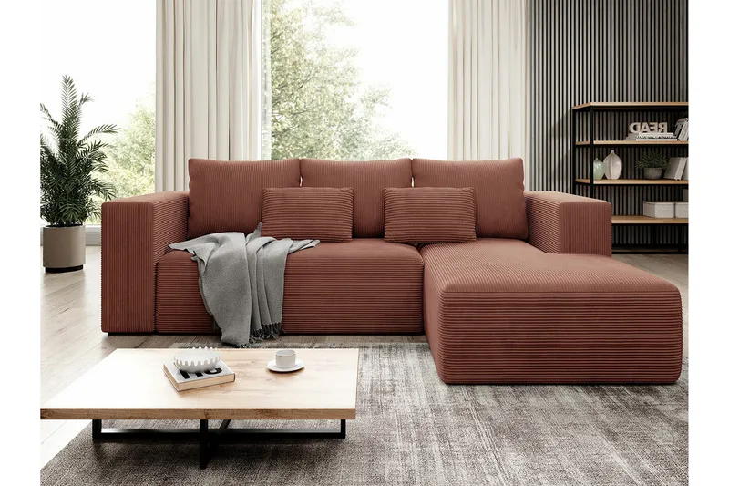Listowel 3-sits Hörnbäddsoffa NO_BRAND Brown - Møbler - Sofaer - Sovesofaer