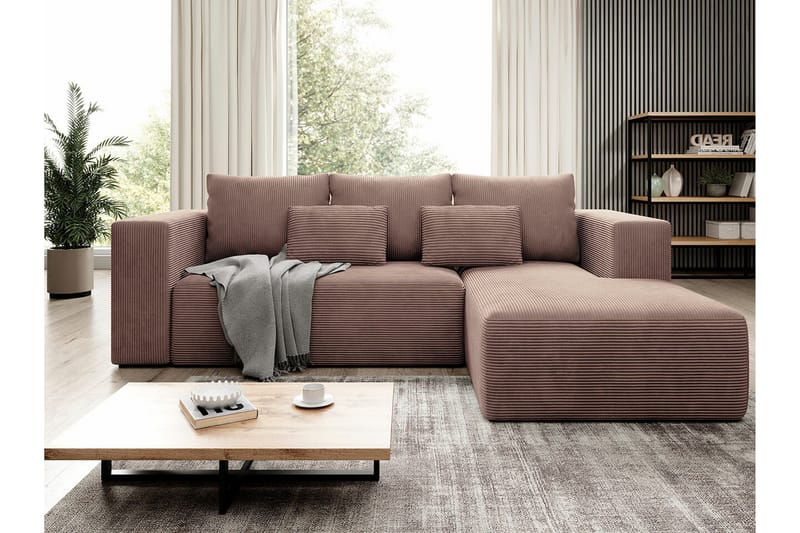 Listowel 3-sits Hörnbäddsoffa NO_BRAND Brown - Møbler - Sofaer - Sovesofaer