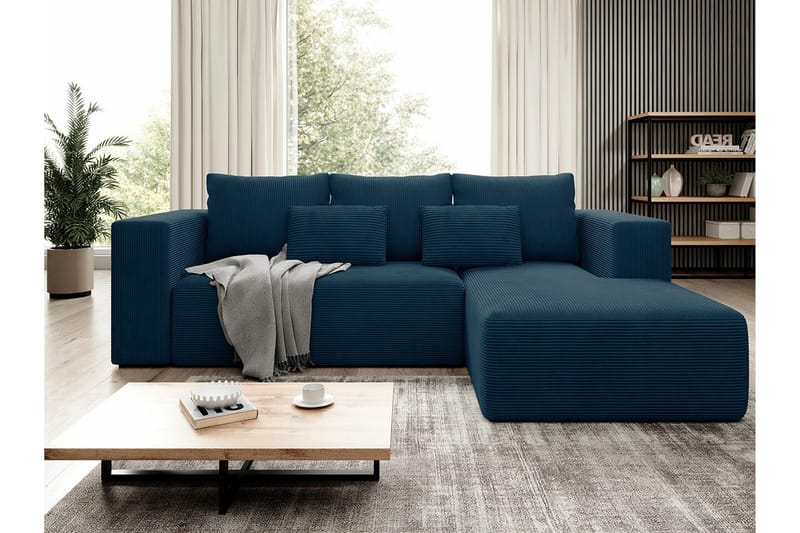 Listowel 3-sits Hörnbäddsoffa NO_BRAND Dark blue - Møbler - Sofaer - Sovesofaer