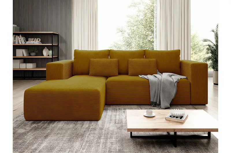 Listowel 3-sits Hörnbäddsoffa NO_BRAND Dark yellow - Møbler - Sofaer - Sovesofaer