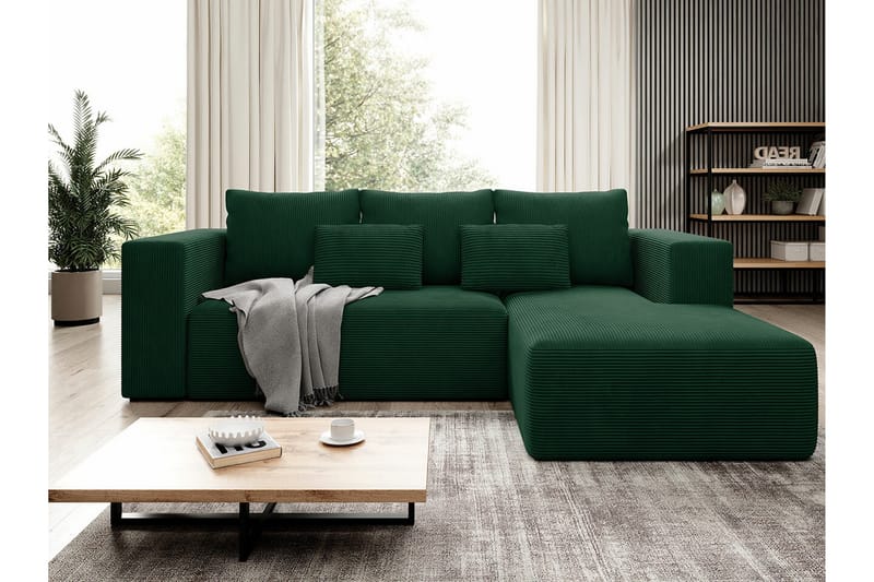Listowel 3-sits Hörnbäddsoffa NO_BRAND Green - Møbler - Sofaer - Sovesofaer