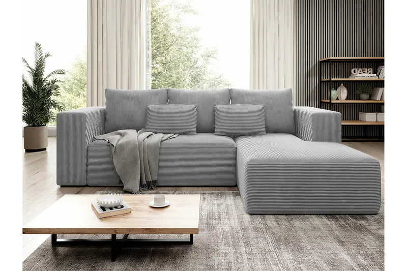 Listowel 3-sits Hörnbäddsoffa NO_BRAND Light grey/Dark grey - Møbler - Sofaer - Sovesofaer