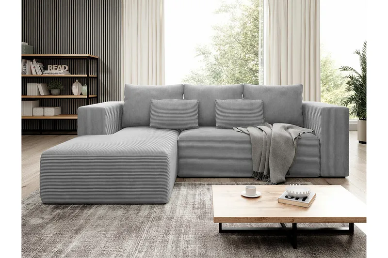 Listowel 3-sits Hörnbäddsoffa NO_BRAND Light grey/Dark grey - Møbler - Sofaer - Sovesofaer