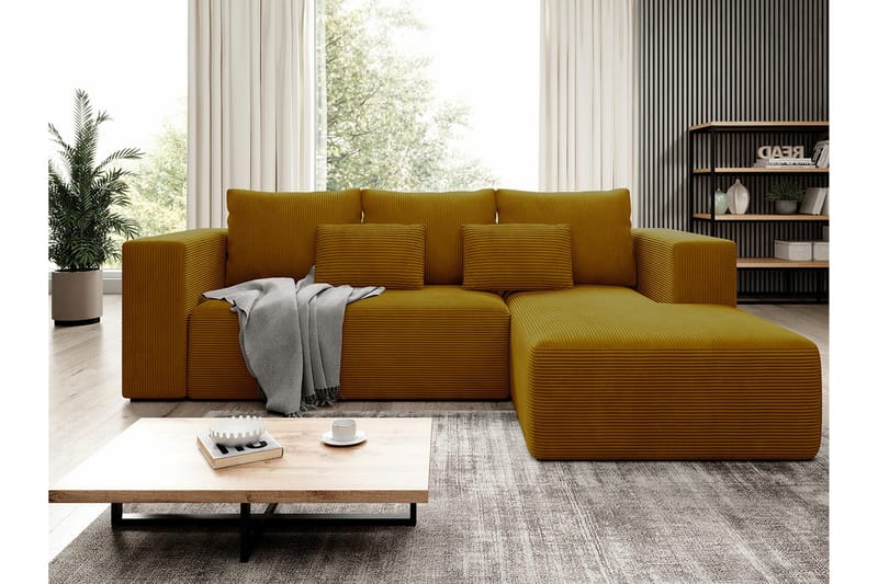 Listowel 3-sits Hörnbäddsoffa NO_BRAND Yellow - Møbler - Sofaer - Sovesofaer