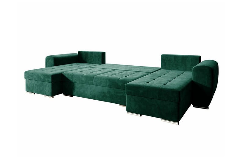 Listowel 4-seter Hjørnesovesofa med Divan og Sjeselong i Tuftet Stoff - Brun - Møbler - Sofaer - Sovesofaer