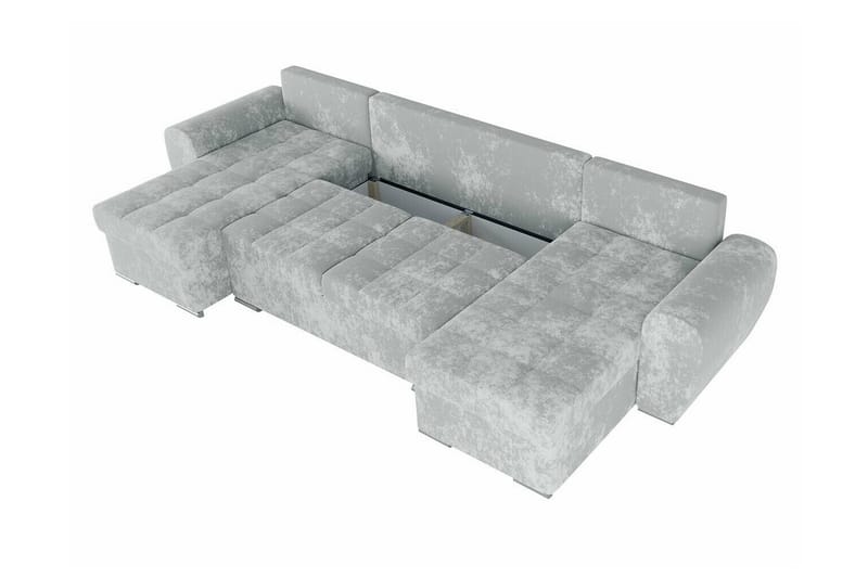 Listowel 4-seter Hjørnesovesofa med Divan og Sjeselong i Tuftet Stoff - Brun - Møbler - Sofaer - Sovesofaer