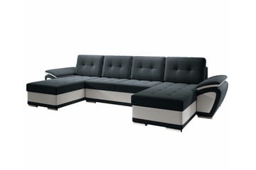 Listowel 4-seter U-formet Hjørnesovesofa 130x271 cm med Oppbevaring i Stoff - Antrasitt - Møbler - Sofaer - Sovesofaer
