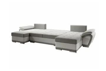 Listowel 4-seter U-formet Hjørnesovesofa 130x271 cm med Oppbevaring i Stoff - Petrolblå - Møbler - Sofaer - Sovesofaer