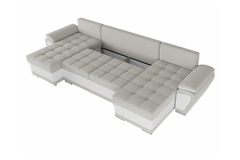 Listowel 4-seter U-formet Hjørnesovesofa 130x271 cm med Oppbevaring i Stoff - Petrolblå - Møbler - Sofaer - Sovesofaer
