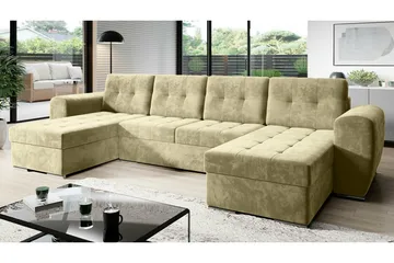Listowel 4-seters Hjørnesovesofa - Beige - Møbler - Sofaer - Sovesofaer