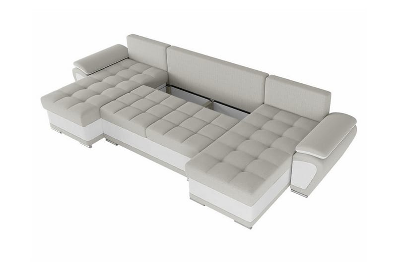 Listowel 4-seters Hjørnesovesofa - Mørkebrun/Beige - Møbler - Sofaer - Sovesofaer