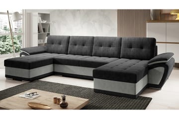 Listowel 4-sits Hörnbäddsoffa Dark grey/Light grey - Møbler - Sofaer - Sovesofaer
