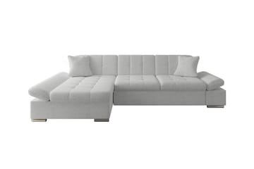 Lomux 3-seter Venstre Hjørnesovesofa 129x240 cm med Oppbevaring i Stoff - Lysegrå - Møbler - Sofaer - Sovesofaer