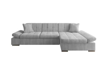 Lomux 3-seters Høyre Hjørnesovesofa 129x240 cm med Oppbevaring i Kordfløyel - Grå - Møbler - Sofaer - Sovesofaer
