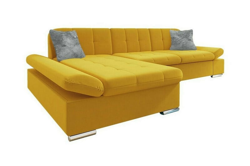 Lomux 3-seters Hjørnesovesofa - Gul - Møbler - Sofaer - Sovesofaer