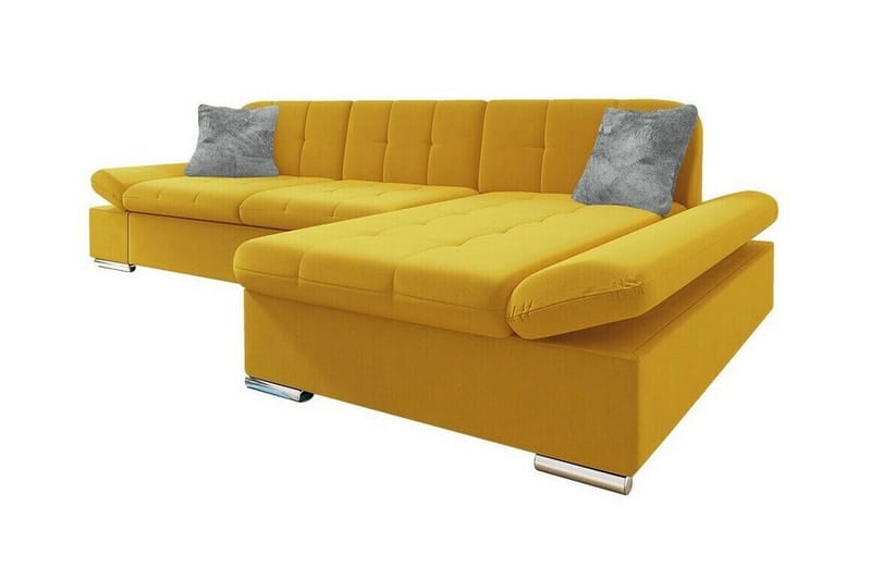 Lomux 3-seters Hjørnesovesofa - Gul - Møbler - Sofaer - Sovesofaer