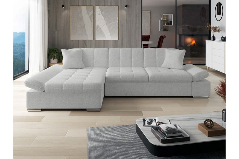 Lomux 3-seters Hjørnesovesofa - Hvit - Møbler - Sofaer - Sovesofaer