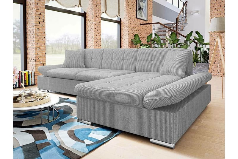 Lomux 3-seters Hjørnesovesofa - Lysegrå/Mørkegrå - Møbler - Sofaer - Sovesofaer
