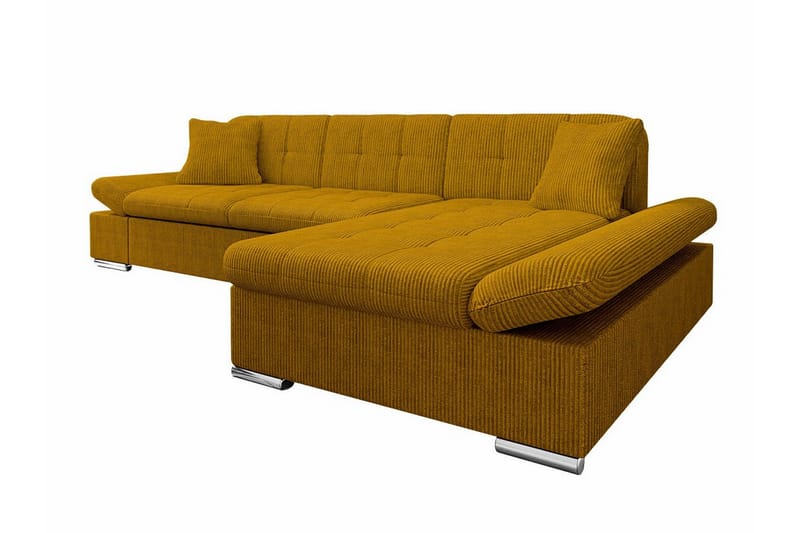 Lomux 3-seters Hjørnesovesofa - Mørkegul - Møbler - Sofaer - Sovesofaer