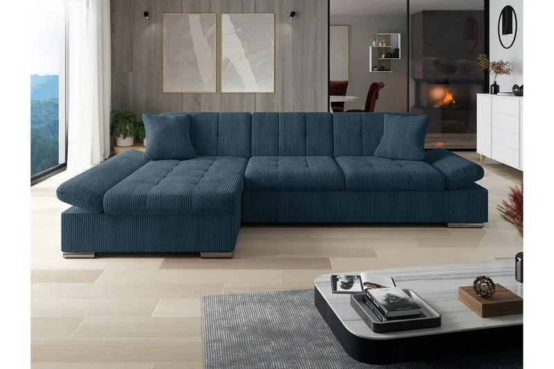 Lomux 3-sits Hörnbäddsoffa blue - Møbler - Sofaer - Sovesofaer