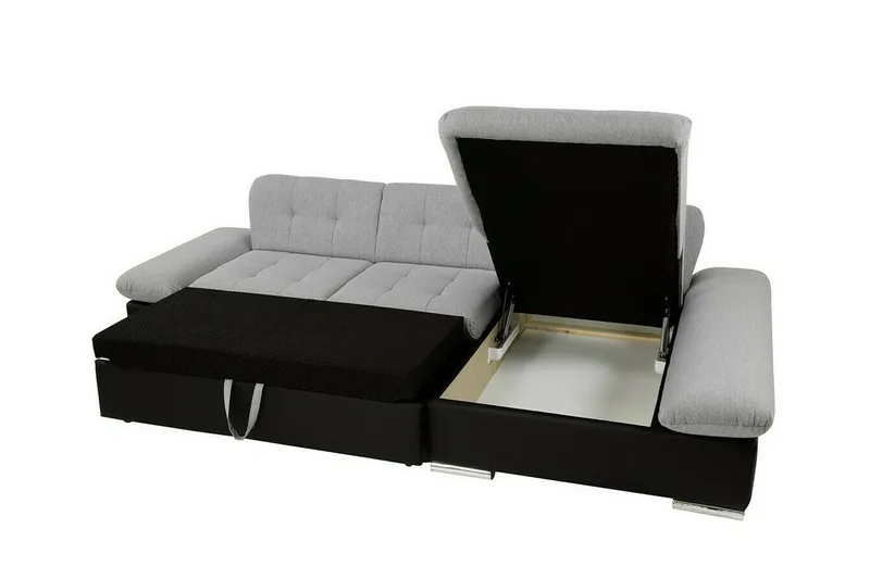 Lomux 3-sits Hörnbäddsoffa Ljusgrå - Møbler - Sofaer - Sovesofaer