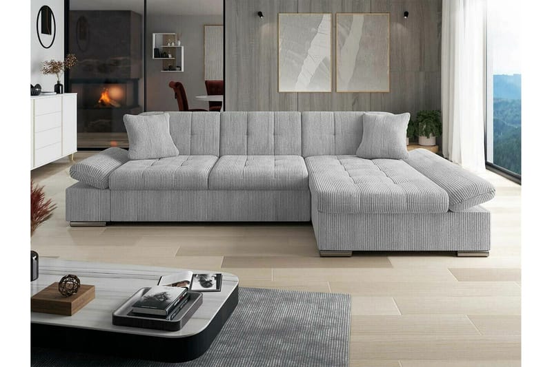 Lomux 3-sits Hörnbäddsoffa NO_BRAND Light grey/Dark grey - Møbler - Sofaer - Sovesofaer