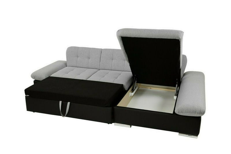 Lomux 3-sits Hörnbäddsoffa NO_BRAND Ljusgrå - Møbler - Sofaer - Sovesofaer