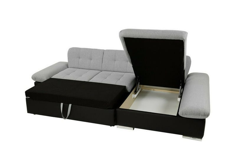 Lomux 3-sits Hörnbäddsoffa NO_BRAND Ljusgrå - Møbler - Sofaer - Sovesofaer