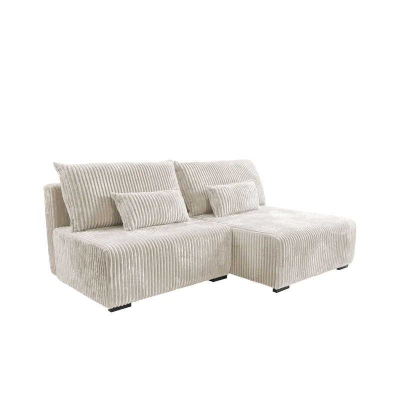 Lorynn 3-seters sovesofa med divan, beige