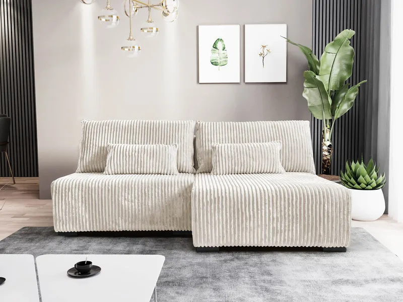 Lorynn 3-seters sovesofa med divan - beige - Møbler - Sofaer - Sovesofaer