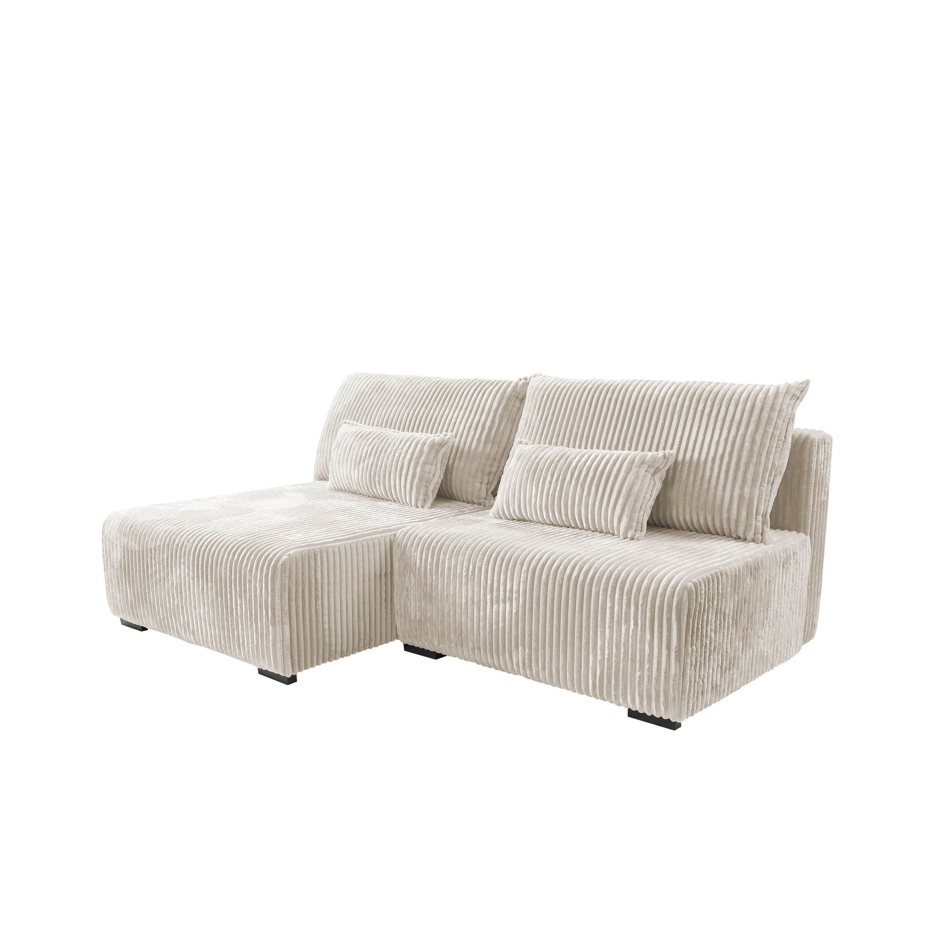 Lorynn 3-seters sovesofa med divan - beige